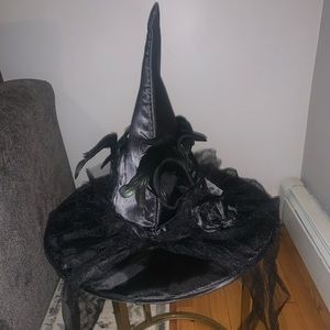 BLACK HALLOWEEN WITCH HAT COSTUME ONE SIZE FITS ALL